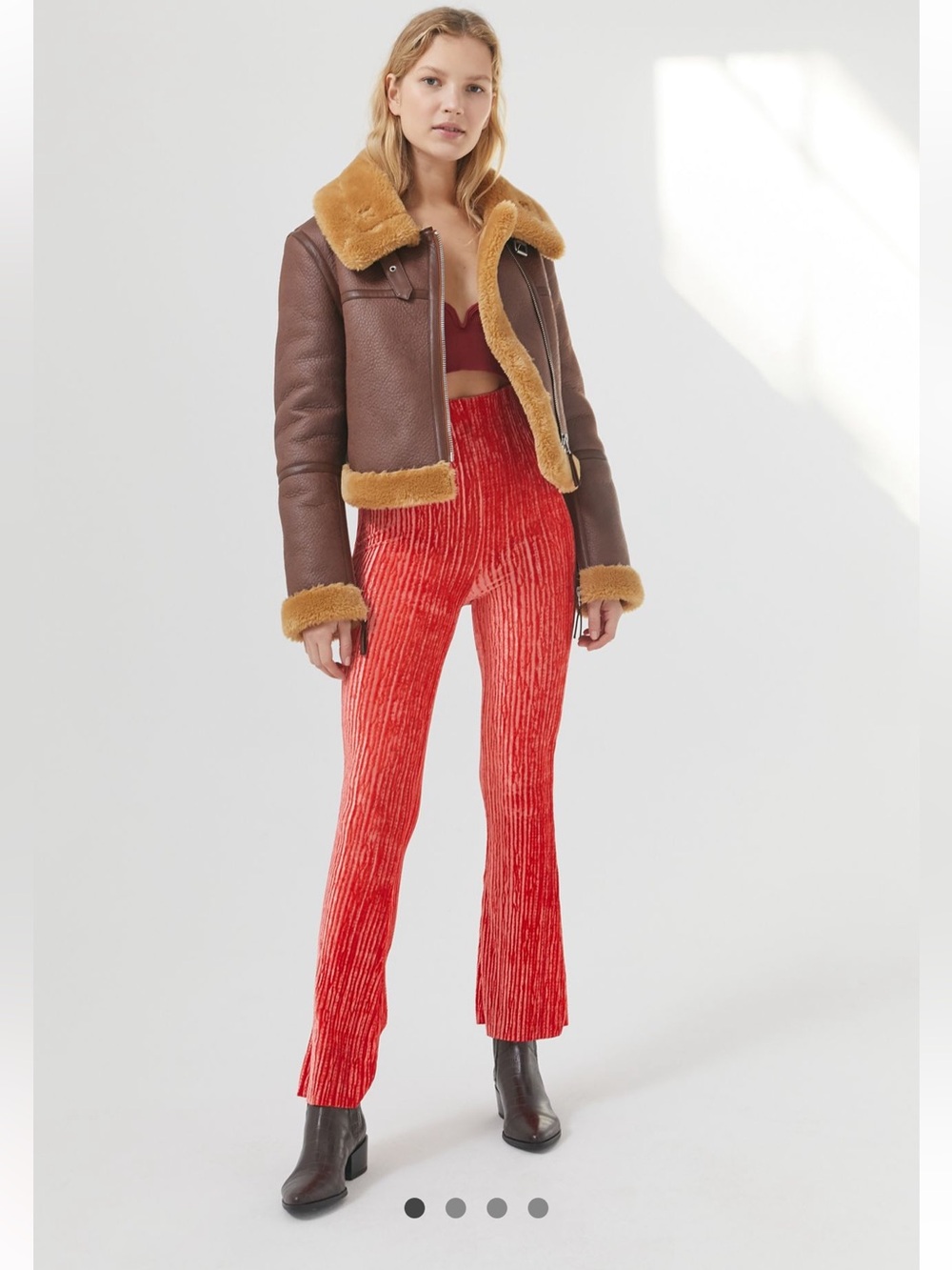 NWT URBAN OUTFITTERS ROSIE VELVET FLARE PANT | LARGE